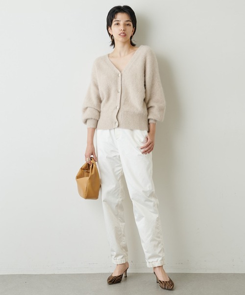 美品 ウィムガゼット コットン素材 ショート丈ざっくりカーディガン くすみピンク 美品 ウィムガゼット コットン素材 ショート丈ざっくりカーディガン