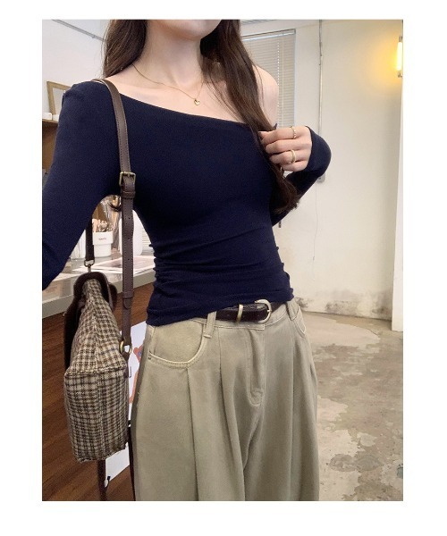 ワンショルロングTシャツ レディース