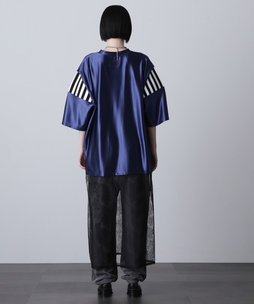 OKIRAKU ROSE BUD 半袖Aラインワンピース 黒 OKIRAKU ワンピース (OKIRAKU×ROSE BUD)SHOULDER LINE LAYERED