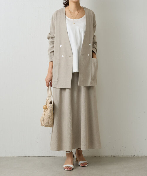 ビアズリー beardsley ロングスカート　麻混　リネン BEARDSLEY スカート リネンフレアースカート : ZOZOTOWN Yahoo