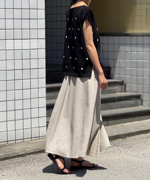 【正規品】　未使用近　ビアズリー リネンフレアースカート　ベージュ　1号 BEARDSLEY スカート リネンフレアースカート : ZOZOTOWN Yahoo