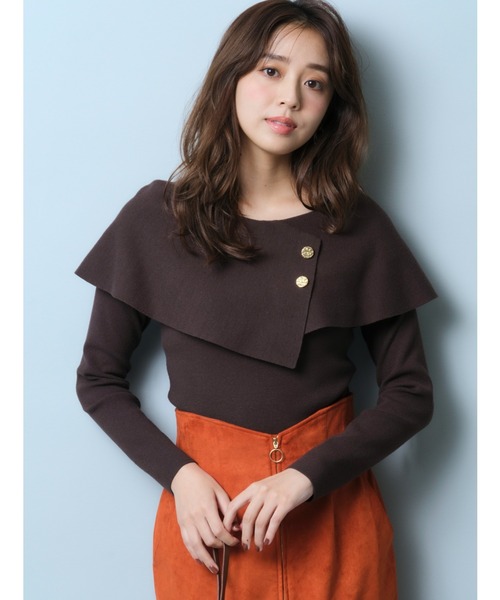 JUSGLITTY(ジャスグリッティー) 長袖ニット 2 ブラウン レディース JUSGLITTY(ジャスグリッティー) 長袖ニット 2 ブラウン レディース