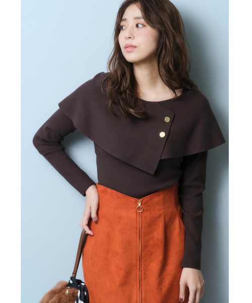 週末限定値下げ JUSGLITTYニット JUSGLITTY（ジャスグリッティー）の「ビジューネッククロップドニット