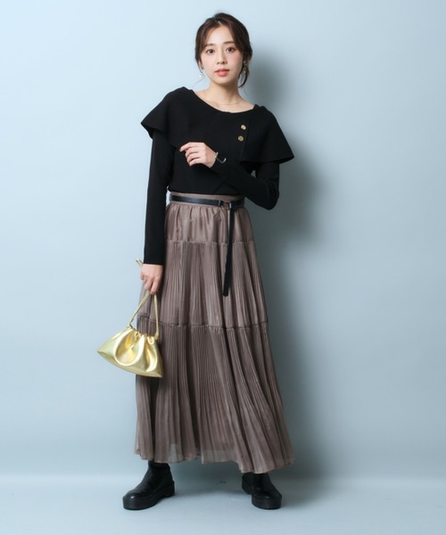 JUSGLITTY(ジャスグリッティー) 長袖ニット 2 ブラウン レディース JUSGLITTY(ジャスグリッティー) 長袖ニット 2 ブラウン レディース