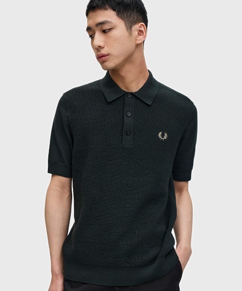 FRED PERRY Knitted Shirt ポロシャツ ニット ブラック Knitted Shirt(10 102：BLACK): | FRED PERRY JAPAN | フレッド