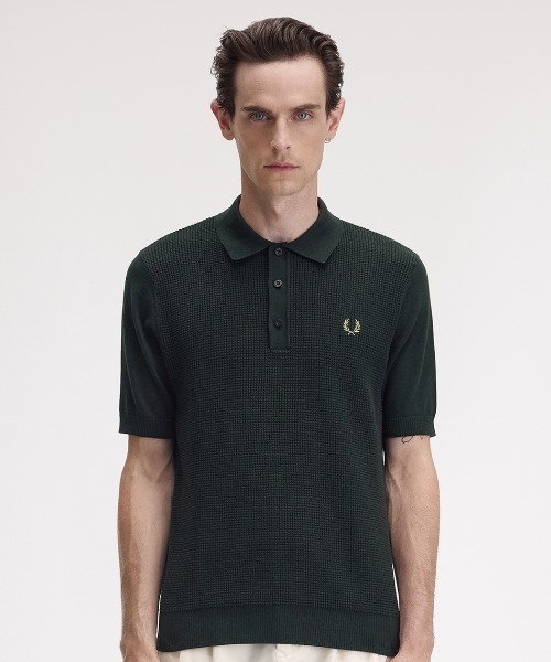 FRED PERRY（フレッドペリー） ポロシャツ Waffle Stitch Knitted Polo