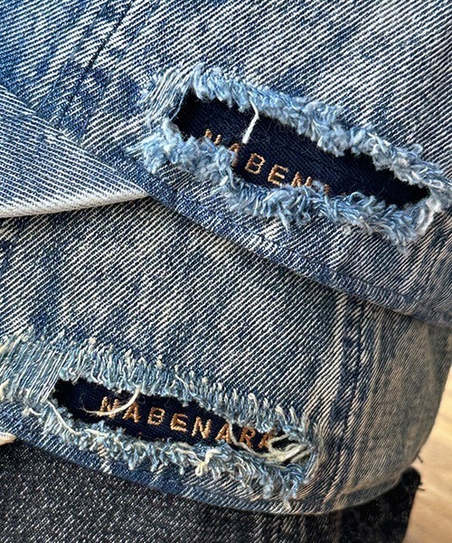 Ressaca キャップ 帽子 ワンポイント刺繍ロゴダメージ加工デニム