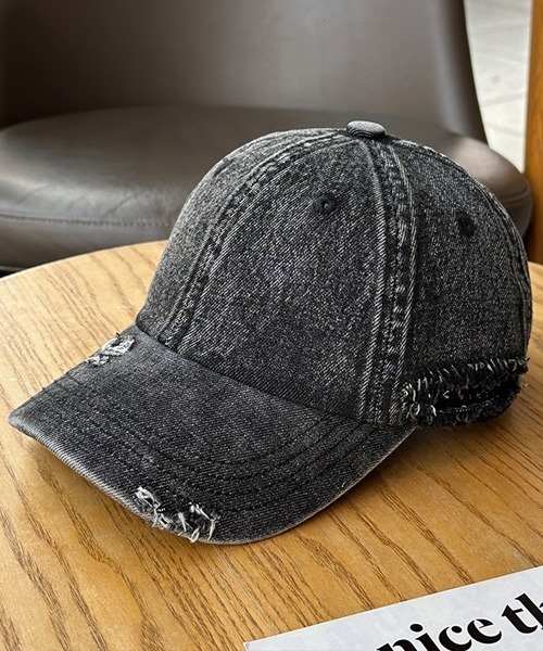 FACT 刺繍ロゴ デニムキャップ 良品】ザノースフェイス 刺繍ロゴ デニムキャップ 濃紺 デニム