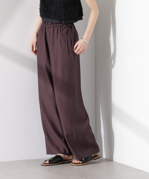 ワイドパンツ パンツ フリルワイドイージーパンツ（セットアップ可） レディース