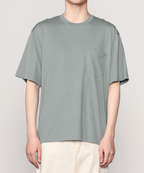 極美品【handvaerk】60/2 クルーネックポケットビッグTシャツ handvaerk tシャツ | 60/2 クルーネックビッグポケットTシャツ