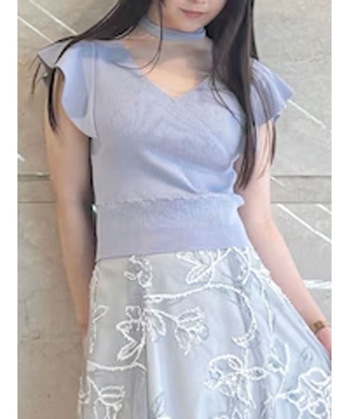 MERCURYDUO ニット セーター カシュクールラッフルコンパクト