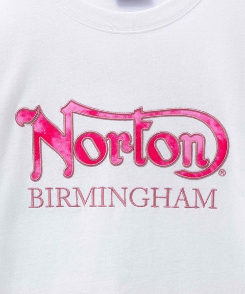ノートン（NORTON） tシャツ ピンクフェザーワッペンTシャツ メンズ