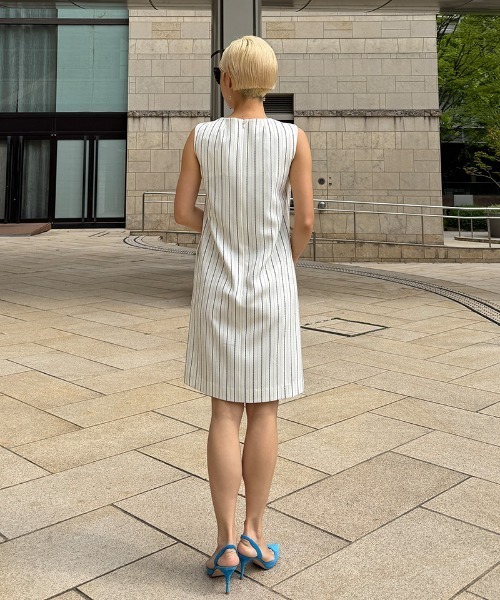 未使用級✨25SSジェンヌ ピンストライプワンピース S ホワイト ワンピース ピンストライプワンピース : ZOZOTOWN Yahoo!店 - 通販