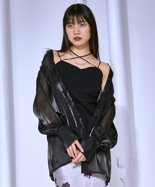 正規品♡ロブション♡レーヨン上下セット♡ブラック フロントホックVカラージャケット《セットアップ着用可