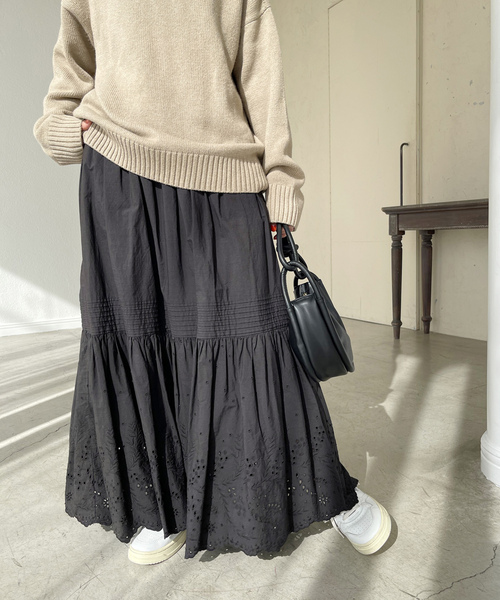 spick&span 裏毛フレアスカート　ブラック36 Spick＆Span 「Spick & Span」 フレアスカート 36 ブラック