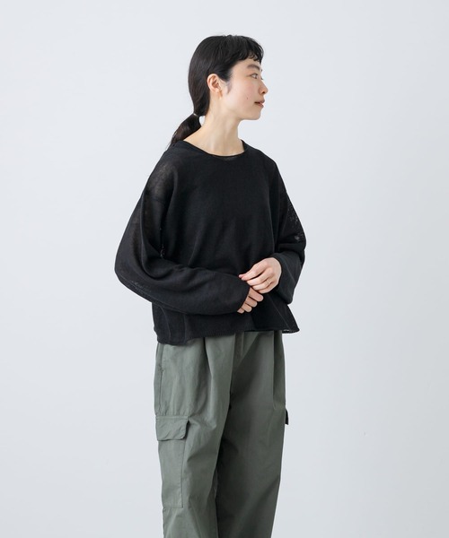 カグレ かぐれ リネンプルオーバーニット セーター 長袖 F ベージュ /ES ■OS レディース カグレ かぐれ リネンプルオーバーニット セーター 長袖 F