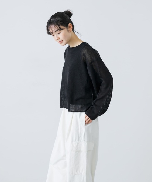 カグレ かぐれ リネンプルオーバーニット セーター 長袖 F ベージュ /ES ■OS レディース カグレ かぐれ リネンプルオーバーニット セーター 長袖 F