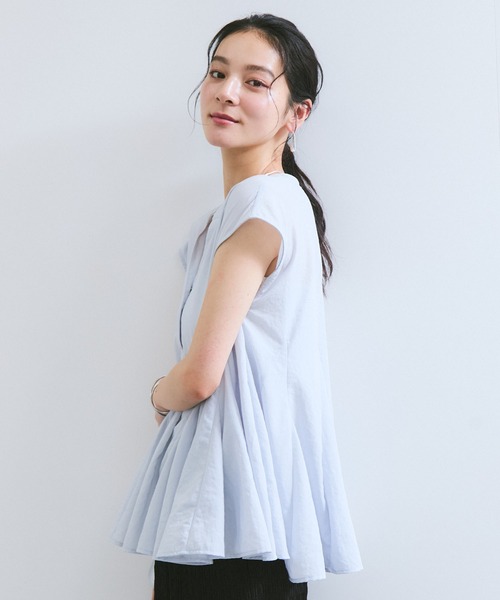 ブラウス シャツ 「防シワ/洗える」スキッパーフレアブラウス レディース VIS ブラウス シャツ 「防シワ/洗える」スキッパーフレア