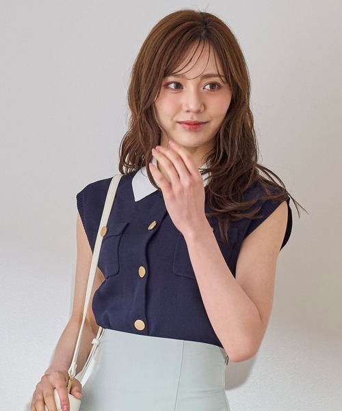 31 Sons de mode ニット セーター 2025春夏新作 取り外し襟付き