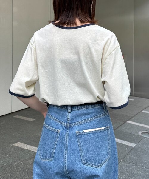 CIAOPANIC TYPY tシャツ シアースラブロゴ刺繍リンガーTee