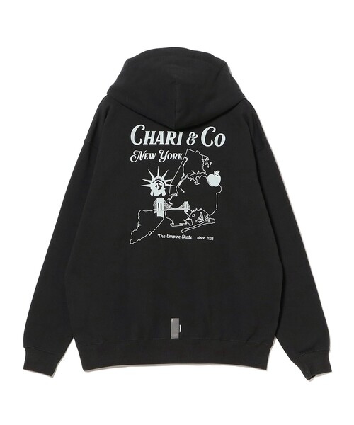 CHARI＆CO NYC TEXT LOGO HOODIE チャリアンドコー パーカー ネイビー