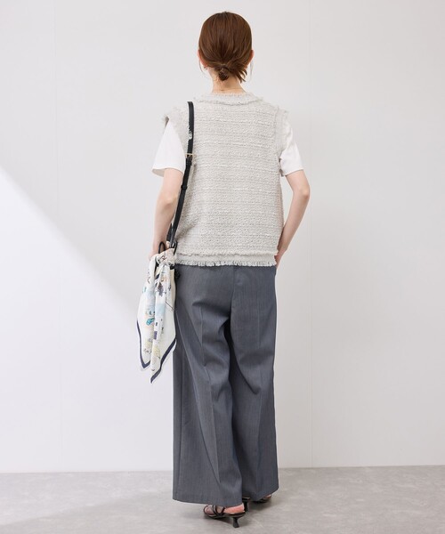 ROPE' シャンブレーストレッチピンタックパンツ スミクロ ROPÉ(ロペ) / シャンブレーストレッチピンタックパンツ (パンツ