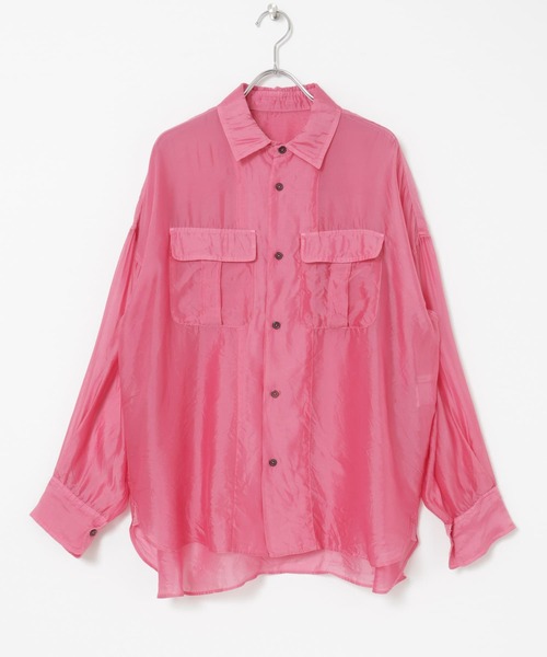 ブラウス シャツ CURRENTAGE　SILK CUPRO WASH SHIRTS レディース