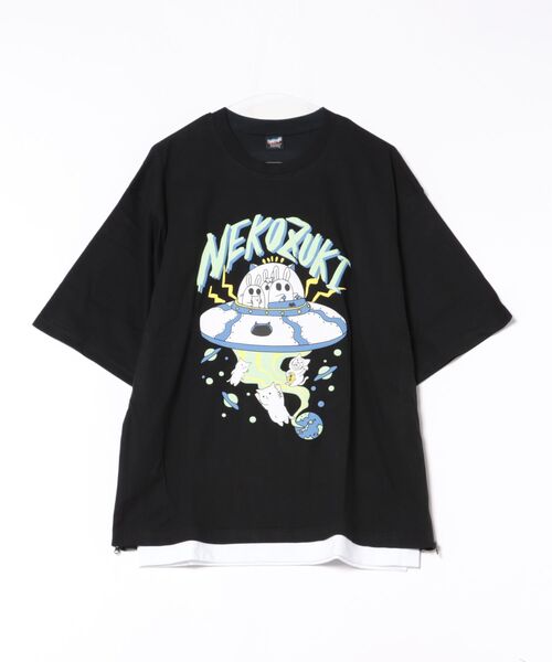 ScoLar Parity tシャツ 352120：ネコ好きおばけうさぎUFO柄T