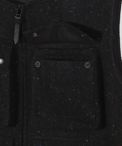 ベスト ジレ 「50th Anniv . 菊池武夫」HARRIS TWEED COLOR NEP VEST メンズの画像