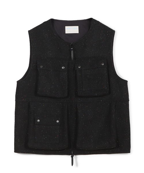 ベスト ジレ 「50th Anniv . 菊池武夫」HARRIS TWEED COLOR NEP VEST メンズの画像