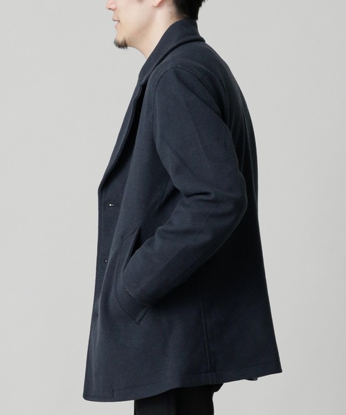「NANO universe」 ピーコート S ネイビー メンズ_画像4