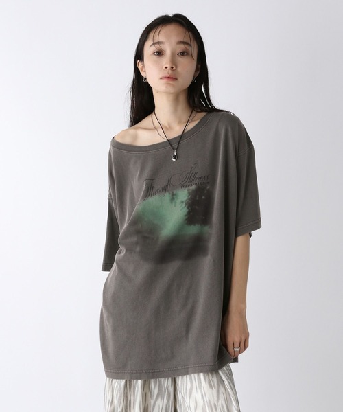 JEANASIS tシャツ landscape ボカシプリント TEE「選べる着丈