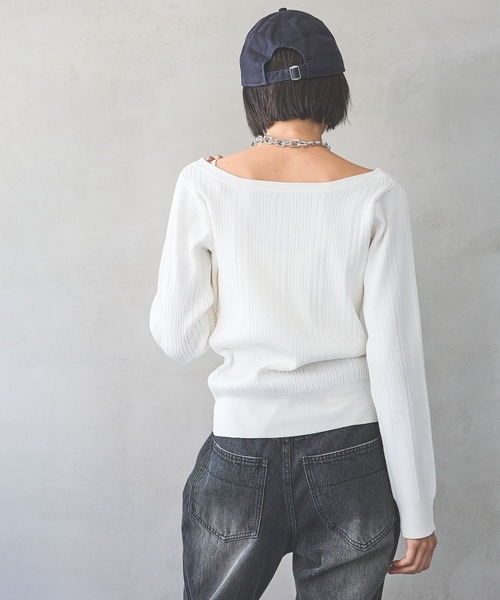 リブページ PAGEBOY（ページボーイ） カーディガン シシュウロゴシアーリブ