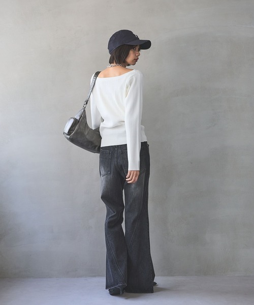 リブページ PAGEBOY（ページボーイ） カーディガン シシュウロゴシアーリブ