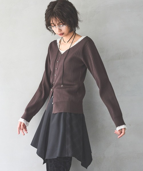 リブページ PAGEBOY（ページボーイ） tシャツ ランダムリブ2WAYカーディガン