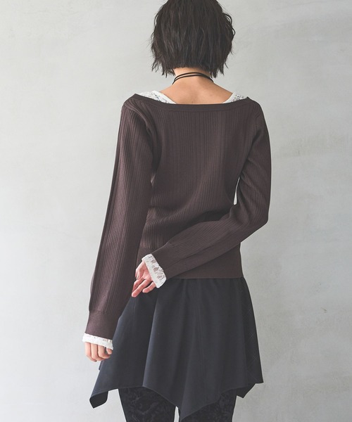 リブページ PAGEBOY（ページボーイ） tシャツ ランダムリブ2WAYカーディガン