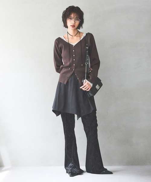 リブページ PAGEBOY（ページボーイ） tシャツ ランダムリブ2WAYカーディガン