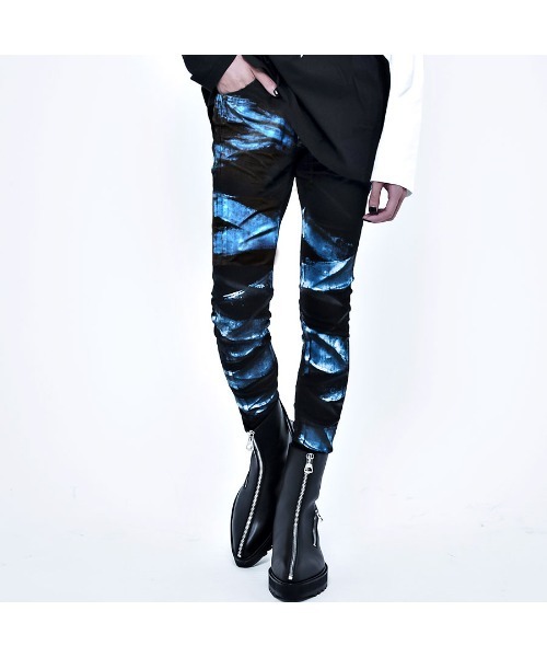 「CIVARIZE」 ダメージ加工デニムパンツ S ブラック メンズ