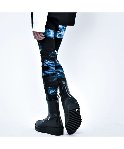 「CIVARIZE」 ダメージ加工デニムパンツ S ブラック メンズ