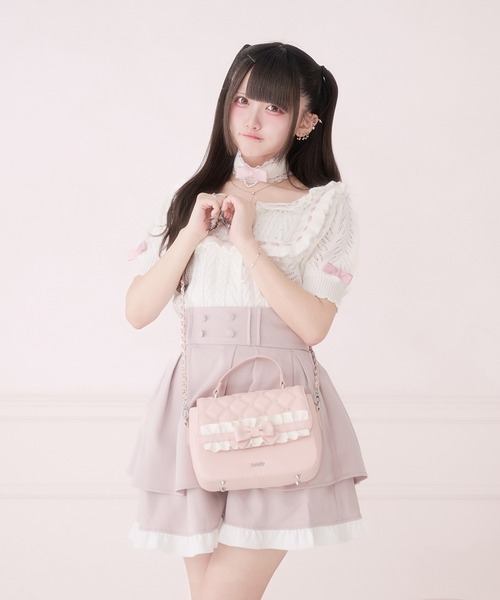 Pal elfy サマーニット ニット セーター チョーカー付き姫フリルニット 