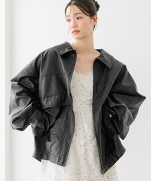 Heather（ヘザー） ブルゾン アウター フェイクレザーBIGブルゾン2