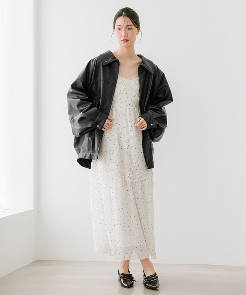 Heather（ヘザー） ブルゾン アウター フェイクレザーBIGブルゾン2