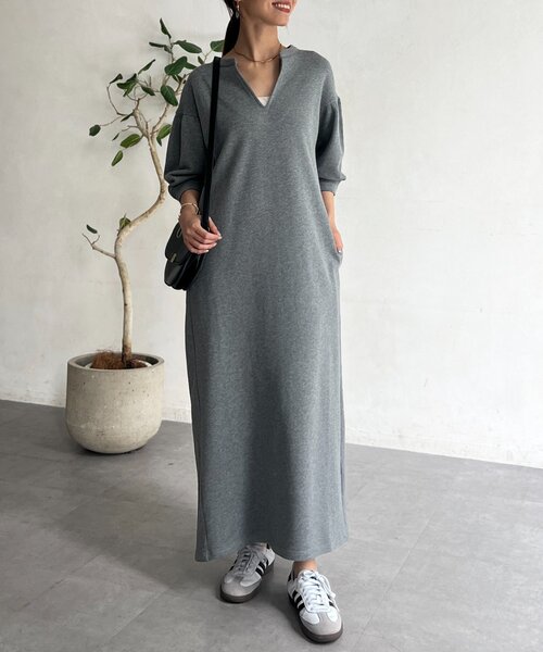 【チャチャさん】mal. コクーンワンピース　カーキ Chez toi ワンピース コクーンワンピース : ZOZOTOWN Yahoo!店