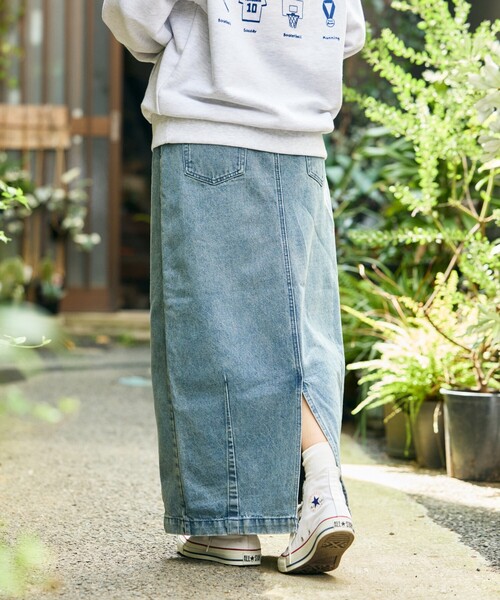 「FREAK'S STORE」 デニムロングスカート SMALL ブラック レディース_画像4