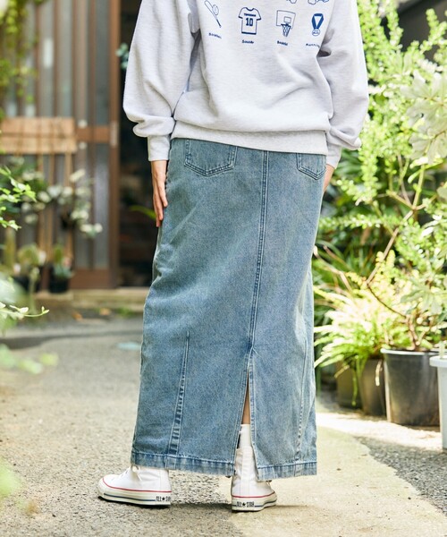 「FREAK'S STORE」 デニムロングスカート SMALL ブラック レディース_画像5