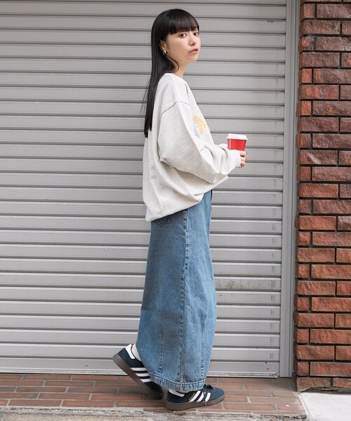 「FREAK'S STORE」 デニムロングスカート SMALL ブラック レディース_画像7