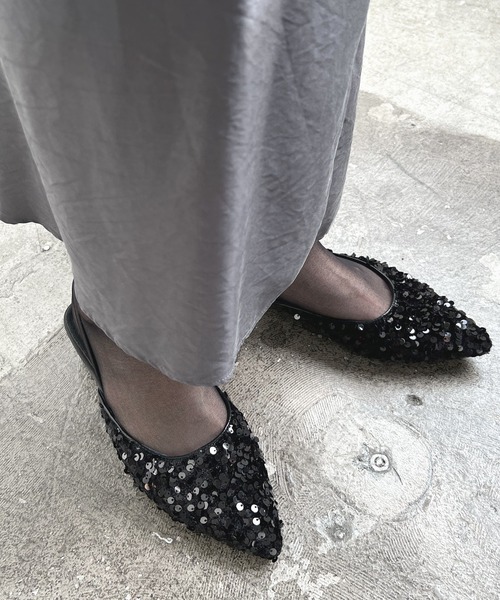 「Futier land」 フラットサンダル 37 シルバー レディース_画像2