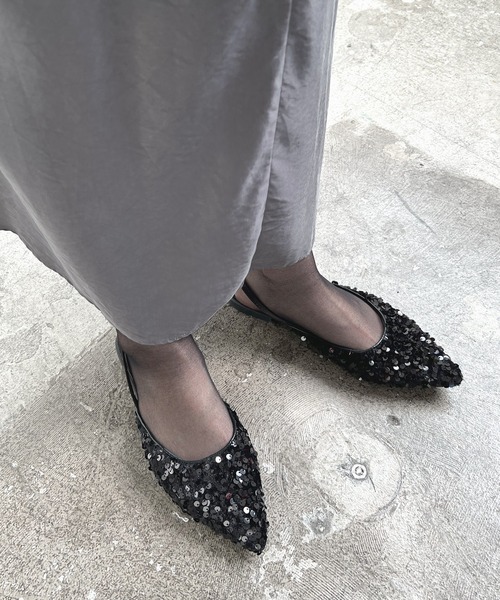 「Futier land」 フラットサンダル 37 シルバー レディース_画像3