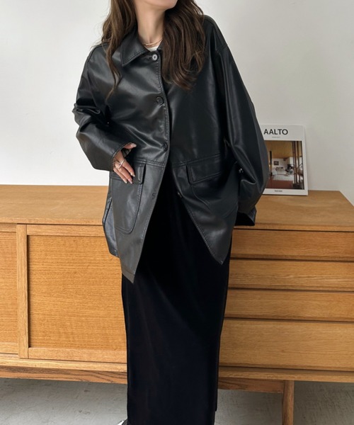 レザーカーコート（レディースファッション） | ファッション の