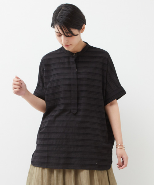 「MELROSE claire」 半袖ブラウス 5 ネイビー レディース_画像2